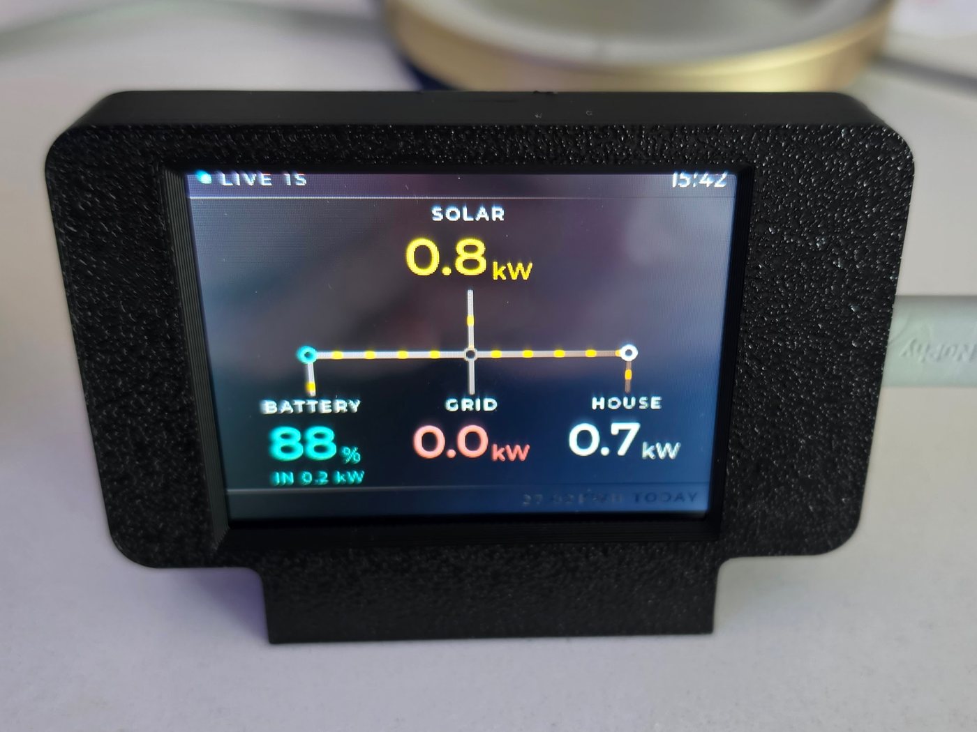 The 2.8-inch SigBuddy in a black printed case and stand.