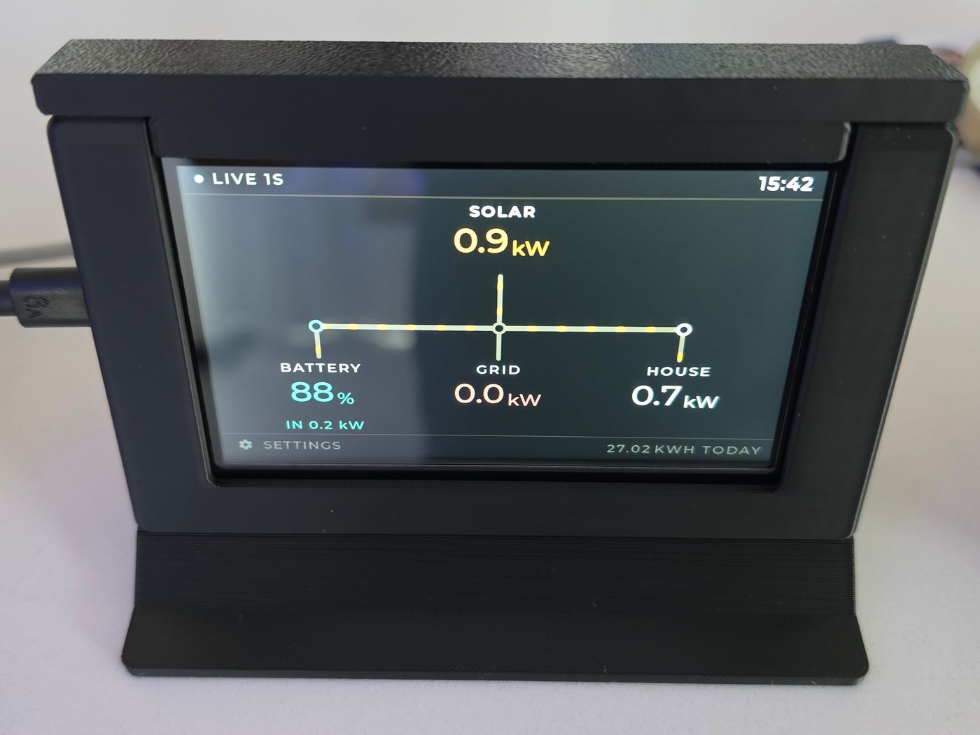 The 4.3-inch SigBuddy in a black printed case and stand.